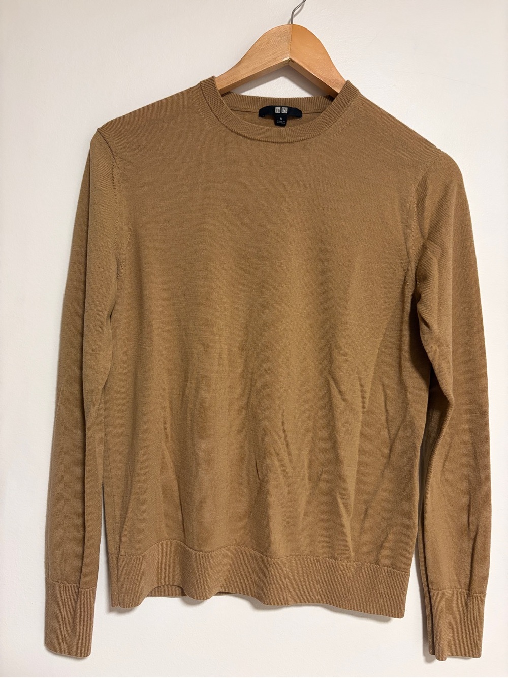 UNIQLO Men’s 100% Wool Crewneck Sweater Brown Size M Pullover